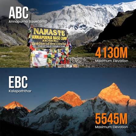 Everest Base Camp vs Annapurna Base Camp